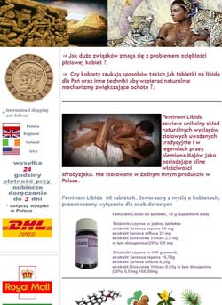  zrzut z ekranu adresu www sklepu który sprzedaje feminam libido. Solidnie i szybko. 